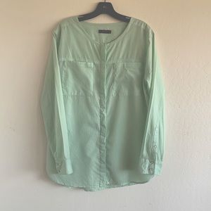 CALVIN KLEIN JEANS PIN STRIPE MINT GREEN BUTTON COTTON SHIRT - SIZE MEDI…